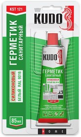 Герметик силиконовый санитарный прозрачный KUDO KST-120b в тюбике 85 мл