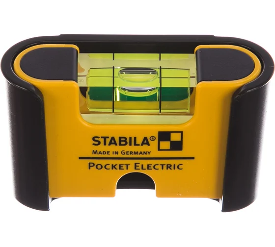 Уровень тип Pocket Electric (1гориз.,точн. 1мм/м) с чехлом на пояс на блистере STABILA
