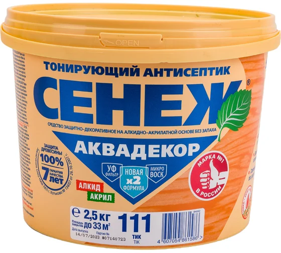Антисептик для дерева Х2-111 (тик) -2.5 кг- СЕНЕЖ АКВАДЕКОР