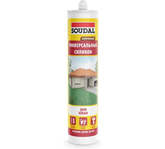 Герметик силик. универ. коричневый /280мл/ SOUDAL