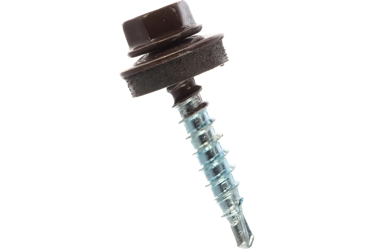 Саморез кров. КРс ZP 5,5x25 (8017) шок-корич (250 шт) Daxmer