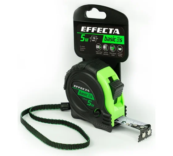 Рулетка с магнитом EFFECTA Basic 3S 5м /19 мм, 3 стопа