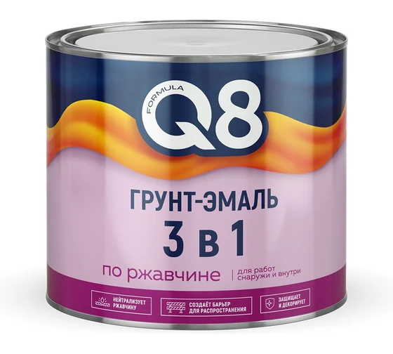 Грунт-эмаль по ржавчине серая 20 кг FORMULA Q8
