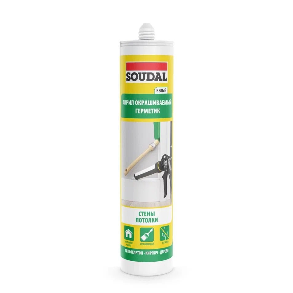 Герметик акриловый белый /300мл/ Soudal