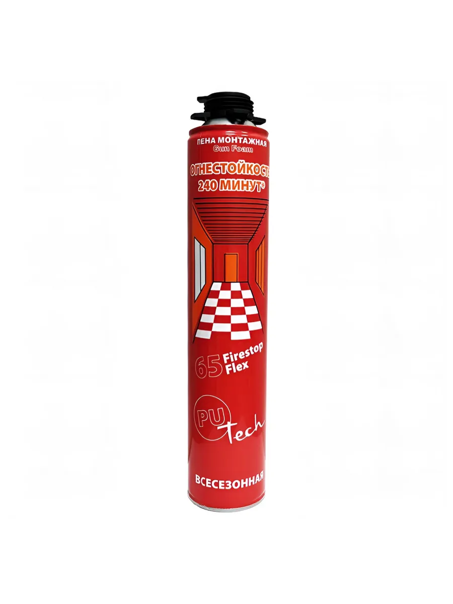 Пена монтажная Огнестойкая PUTECH FireStop 65 (16шт/уп)