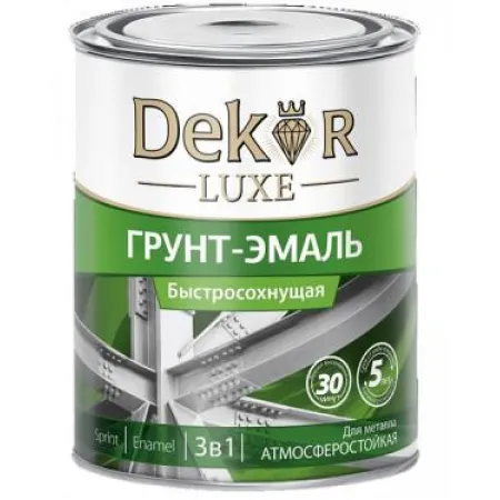 Грунт-эмаль 3 в 1 быстросохнущая "DEKOR" графит 1,9 кг