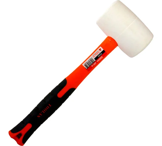 Киянка с фибергласовой ручкой, 680 гр, белая резина TOOLAS