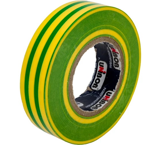 Изолента UNIBOB 19мм*20м желто-зеленая