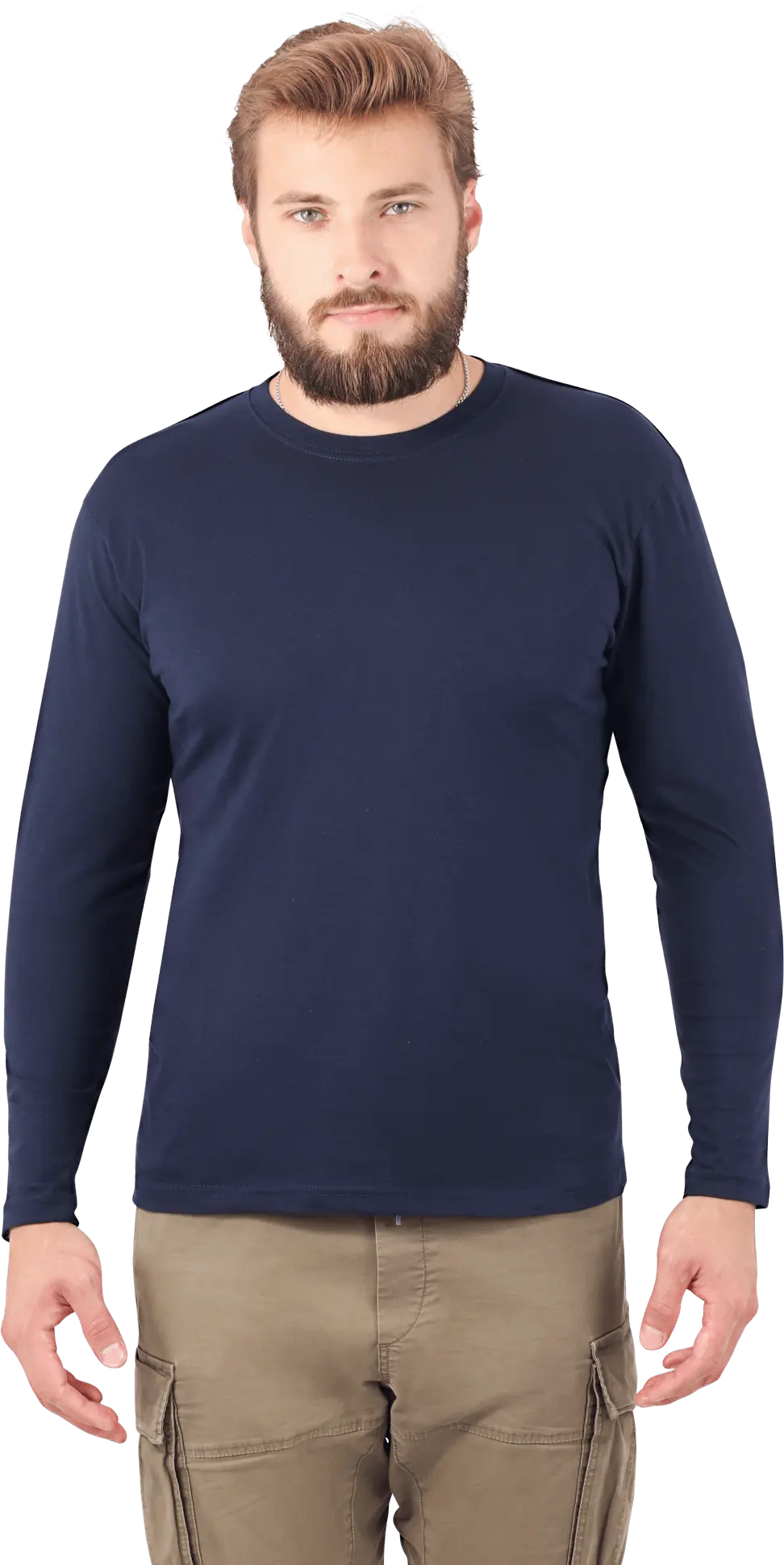 Футболка длинный рукав цв.т.синий XXL