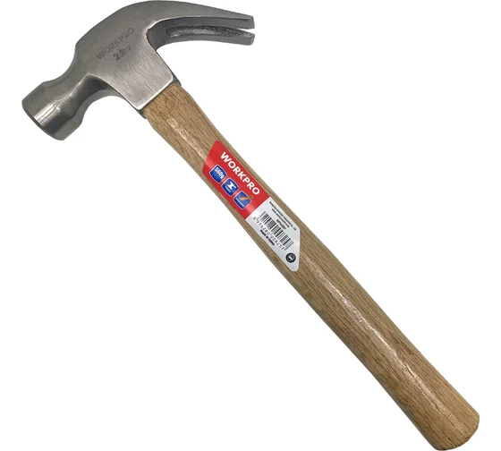 МОЛОТОК-ГВОЗДОДЕР ДЕРЕВЯННАЯ РУЧКА 560Г WORKPRO