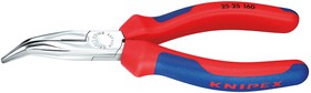 Длинногубцы KNIPEX 160 мм с режущими кромками, губки 40° хром, 3К ручка