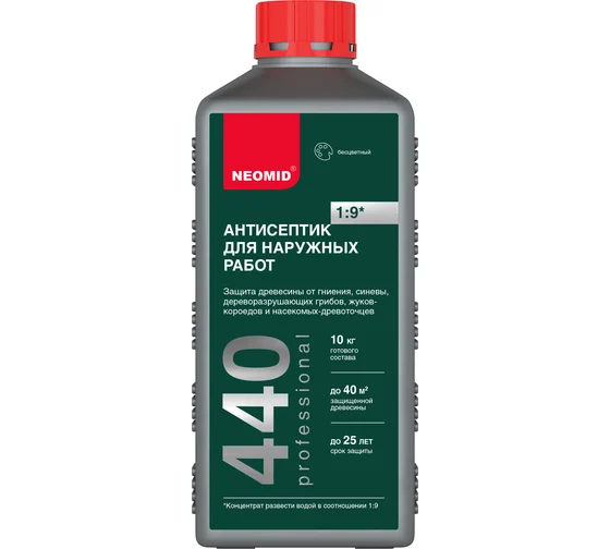 Антисептик NEOMID 440 ECO для наруж.работ 1л 1:9