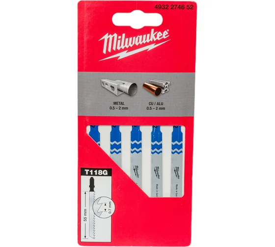 Пилочки Milwaukee для лобзика T118G 50 мм
