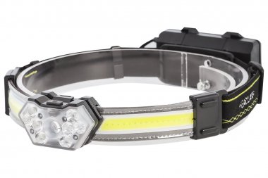 Аккумуляторный налобный фонарь 8 Вт LED+5Вт СОВ+Stop light (SBF-HL044b)