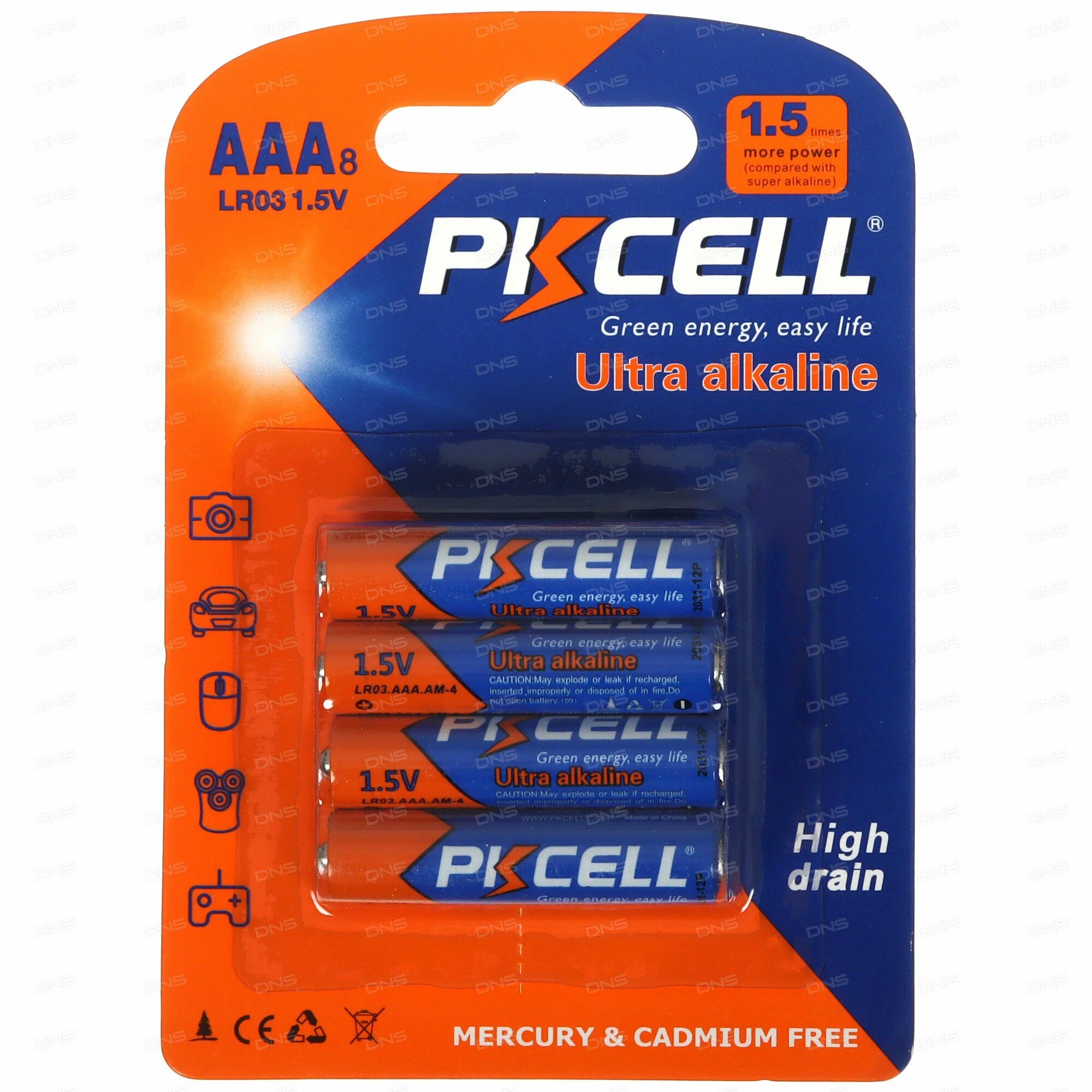 Батарейка 1,5V-ААА-LR03 PKCELL