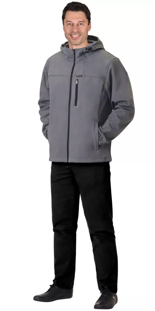 Куртка Softshell серая с капюшоном, S