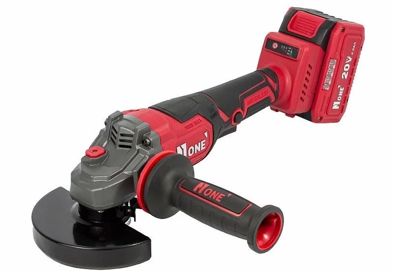 Акк. УШМ NUMBER ONE бесщет. AG125-18/4.0-PRO-2B (20V/,125мм,элект.рег.обор.,2аккум-4,0Ач)