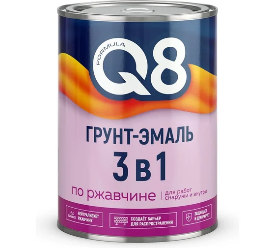 Грунт-эмаль по ржавчине белая 20 кг FORMULA Q8